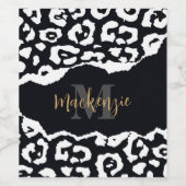 Zwart-witafdrukken Wijn Etiket (Enkel label)