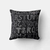 Zwart-witalfabet overzicht Art Sierkussen (Achterkant)