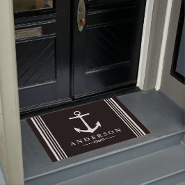 Zwart-witandig elegant | Gepersonaliseerd Deurmat