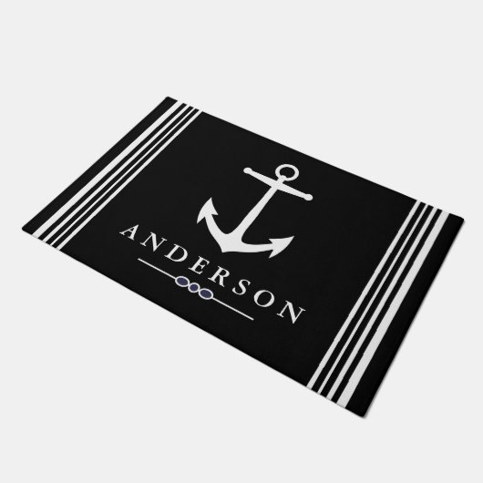 Zwart-witandig elegant | Gepersonaliseerd Deurmat (Schuin)