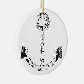 Zwart-witanker leopard-oogbekleding keramisch ornament (Rechts)