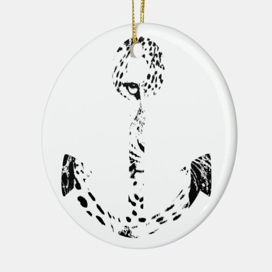 Zwart-witanker leopard-oogbekleding keramisch ornament (Links)