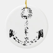 Zwart-witanker leopard-oogbekleding keramisch ornament (Achterkant)