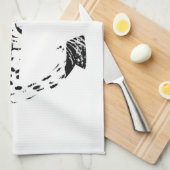 Zwart-witanker leopard-oogbekleding theedoek (Quarter Fold)