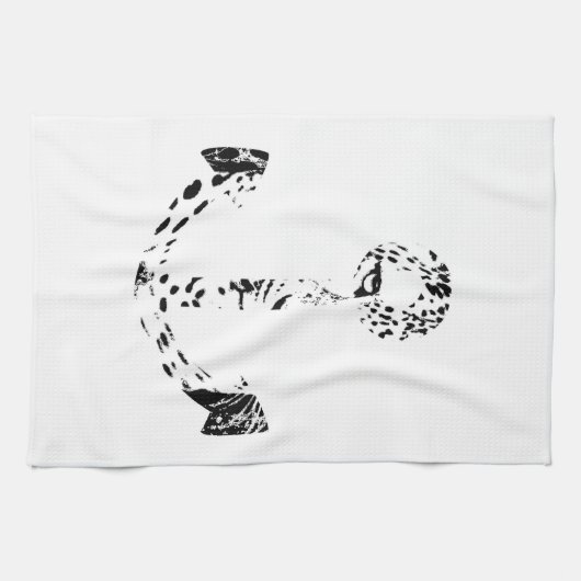 Zwart-witanker leopard-oogbekleding theedoek (Horizontaal)