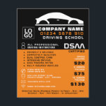 Zwart-witauto Logo, autorijschool, docent Flyer<br><div class="desc">Zwart-witauto Logo,  Driving School,  Instructeur Adverteren Flyer door de Visitekaartje winkel.</div>