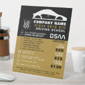 Zwart-witauto Logo, autorijschool, docent Reclamebord Met Voetstuk (Insitu)