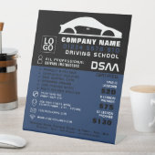 Zwart-witauto Logo, autorijschool, docent Reclamebord Met Voetstuk (Insitu)