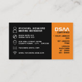 Zwart-witauto Logo, autorijschool, docent Visitekaartje (Achterkant)