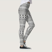 Zwart-witAztec afdrukken Leggings (Rechts)