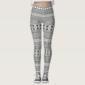 Zwart-witAztec afdrukken Leggings (Voorkant)