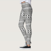Zwart-witAztec afdrukken Leggings (Links)