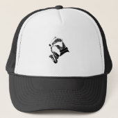 Zwart-witbadger Saxophone  Trucker Pet (Voorkant)
