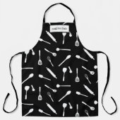 Zwart-witbakken Papa, gereedschap, keukenSchort Schort (Voorkant)
