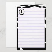 Zwart-witbankierwerk met monogram briefpapier (Voorkant / Achterkant)