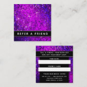 Zwart-witbedrijf Paars Glitter Salon Spa Afsprakenkaartje (Voorkant / Achterkant)