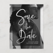Zwart-witbekleding | De foto bewaart de Datum Aankondigingskaart (Voorkant)