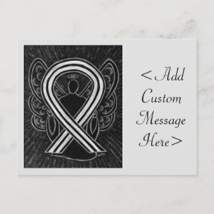Zwart-witbewustzijn Ribbon Angel-Briefkaart Briefkaart