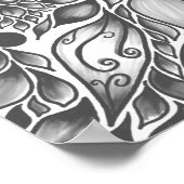 Zwart-witblad mandala canvas poster (Hoek)