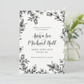 Zwart-witbladeren Aangepaste bruiloft opslaan Datu Save The Date (Staand voorkant)