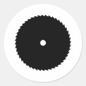 zwart-witbladpictogram ronde sticker (Voorkant)