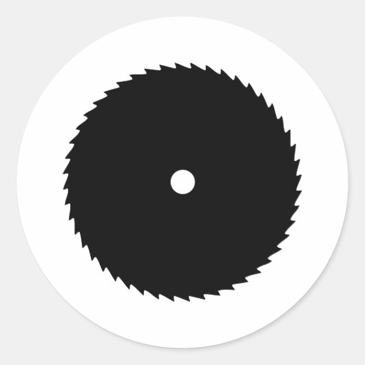 zwart-witbladpictogram ronde sticker (Voorkant)