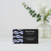 Zwart-witblauw Zebra afdrukken Visitekaartje (Staand voorkant)