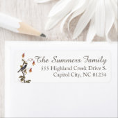 Zwart-witblauwe warbler-vogeletiketten etiket (Insitu)