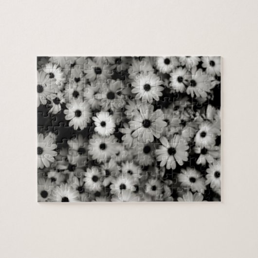 Zwart-witbloemen Legpuzzel (Horizontaal)
