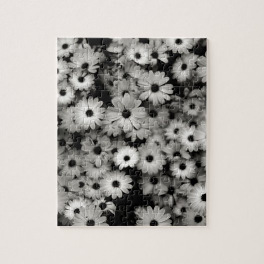 Zwart-witbloemen Legpuzzel (Verticaal)
