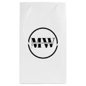 Zwart-witboek bedrijfsnaam Monogram Aangepaste Log Klein Cadeauzakje (Achterkant)