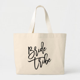 Zwart witboek Bride Tribe Grote Tote Bag