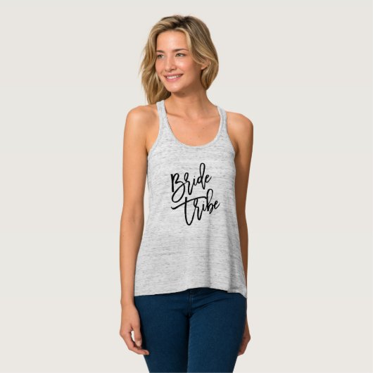 Zwart witboek Bride Tribe Tanktop (Volledige Voorkant)