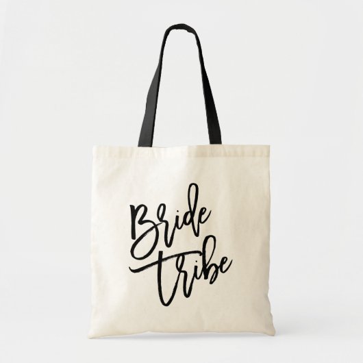 Zwart witboek Bride Tribe Tote Bag (Voorkant)