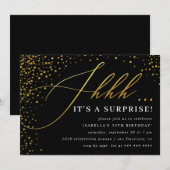 Zwart-witboek en gouden Confetti Kaart (Voorkant / Achterkant)