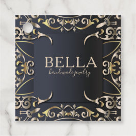 Zwart-witboek en goudluxe Roche Baroque bedrijfsna Bedankjes Labels