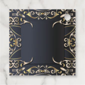 Zwart-witboek en goudluxe Roche Baroque bedrijfsna Bedankjes Labels (Achterkant)