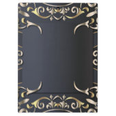 Zwart-witboek en goudluxe Roche Baroque bedrijfsna Klembord (Achterkant)