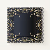 Zwart-witboek en goudluxe Roche Baroque bedrijfsna Notitieboek (Achterkant)