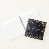 Zwart-witboek en goudluxe Roche Baroque bedrijfsna Notitieboek (Binnen)