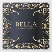 Zwart-witboek en goudluxe Roche Baroque bedrijfsna Raamsticker (Vel)