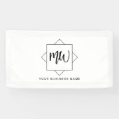 Zwart-witboek Logo Monogram - Promotie Spandoek (Horizontaal)