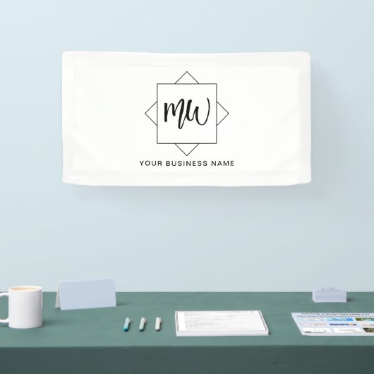Zwart-witboek Logo Monogram - Promotie Spandoek (Beurs)