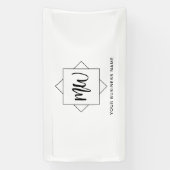 Zwart-witboek Logo Monogram - Promotie Spandoek (Verticaal)