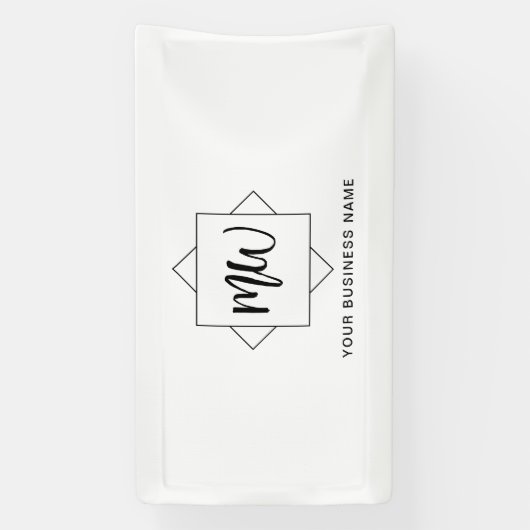 Zwart-witboek Logo Monogram - Promotie Spandoek (Verticaal)