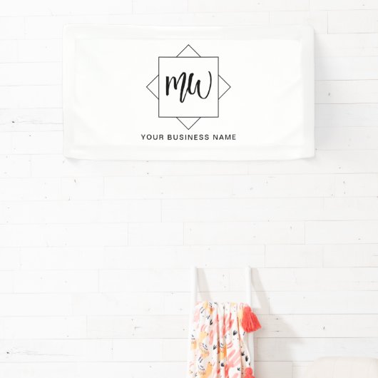 Zwart-witboek Logo Monogram - Promotie Spandoek (Insitu)