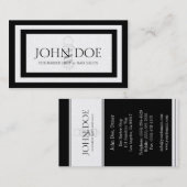 Zwart witboek met barber handpalm visitekaartje (Voorkant / Achterkant)