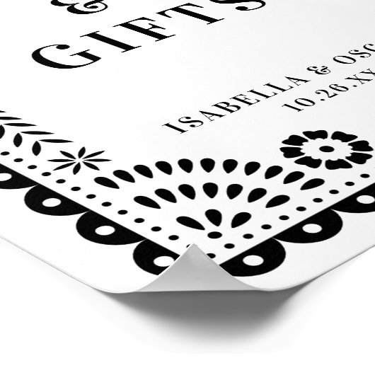 Zwart-witboek Picado geïnspireerde bruiloft Poster (Hoek)