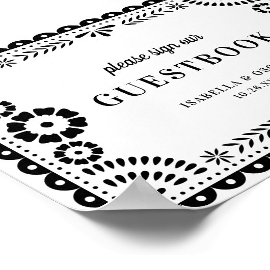 Zwart-witboek Picado Weddenschap Guestbook Poster (Hoek)