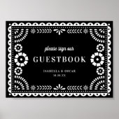 Zwart-witboek Picado Weddenschap Guestbook Poster (Voorkant)